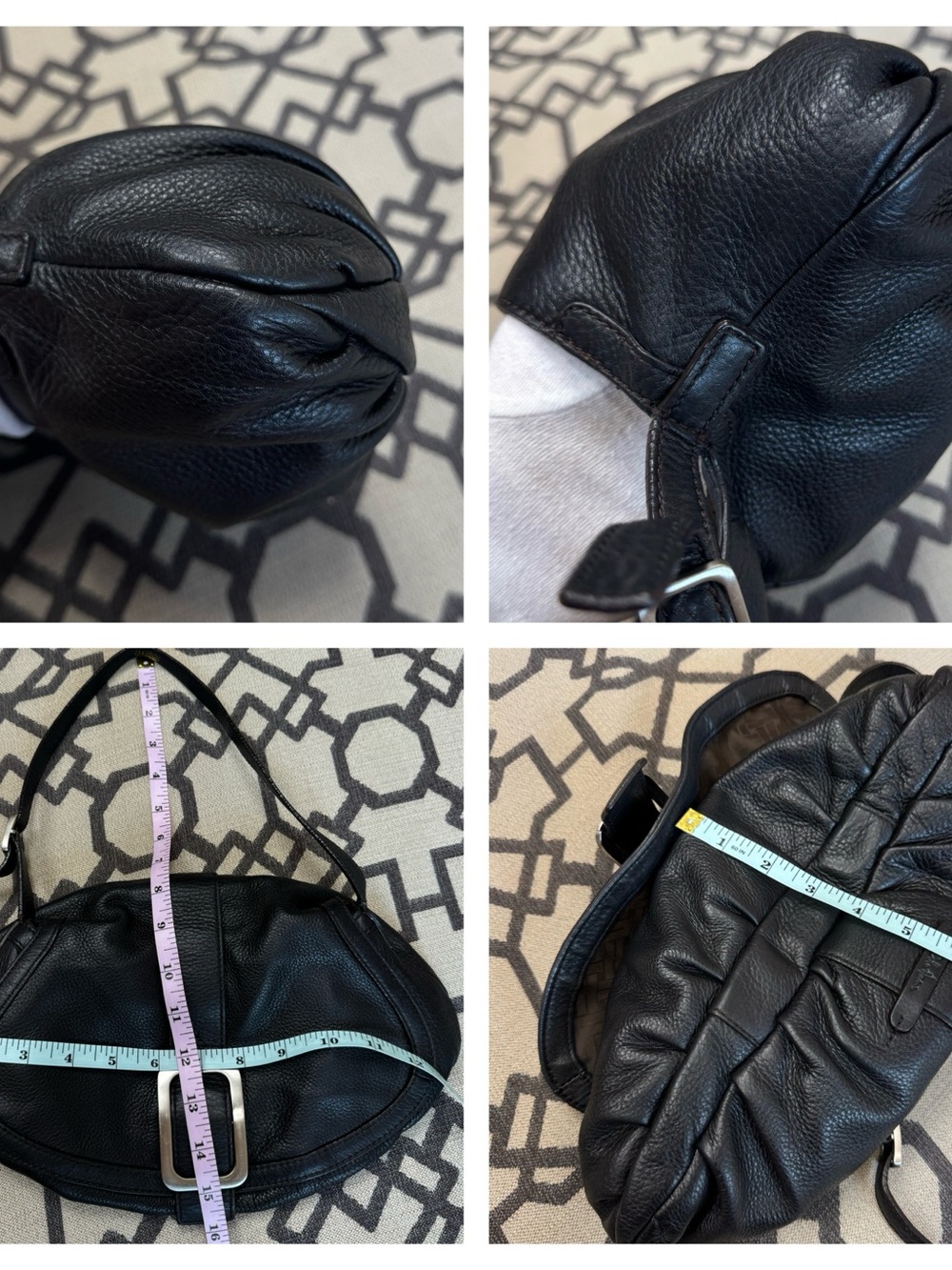 Cole Haan Luna Flap Pebble Leather Y2K Crescent Shoulder Bag - Picture 15 of 16